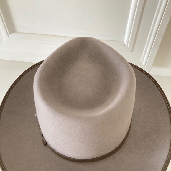 NWT Bailey Of Hollywood Free People Carpenter Taupe Wool Felt Hat Sz S main image 8